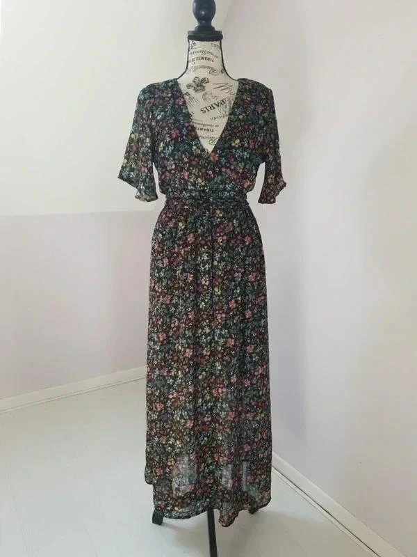 🌺 Robe longue bohème fleurie – Jubylee – T. S/M – Très bon état